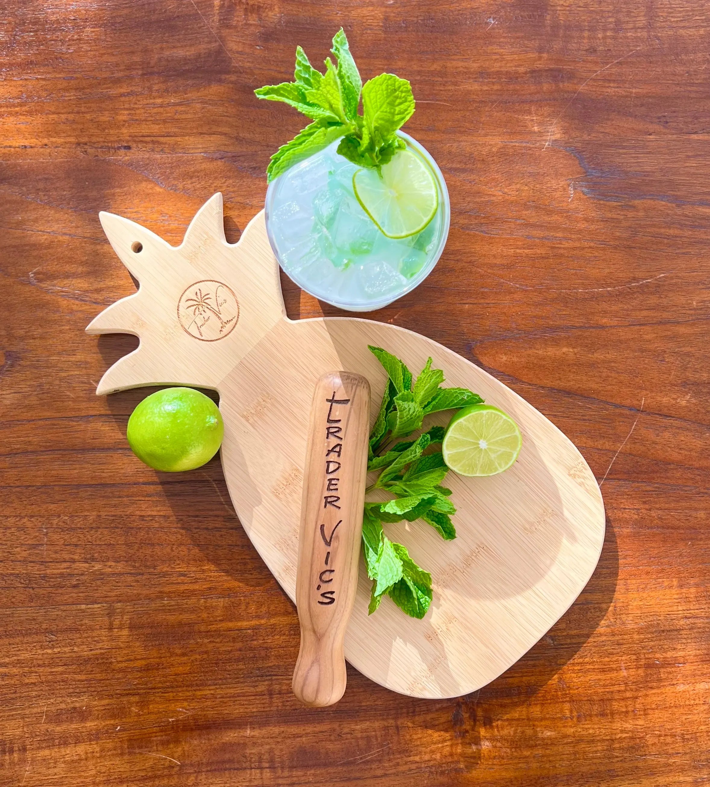 TEAK WOOD MUDDLER 8" Trader Vic's