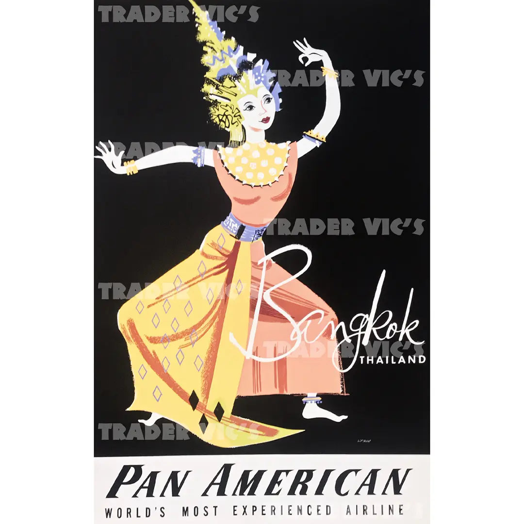 BANGKOK PAN AM POSTER - Trader Vic's