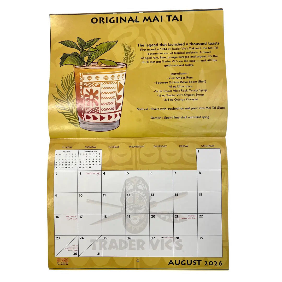TRADER VIC'S 2026 CALENDAR Trader Vic's