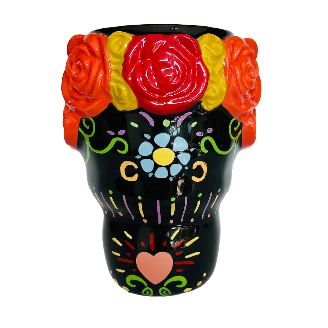 Back of female Calavera mug
