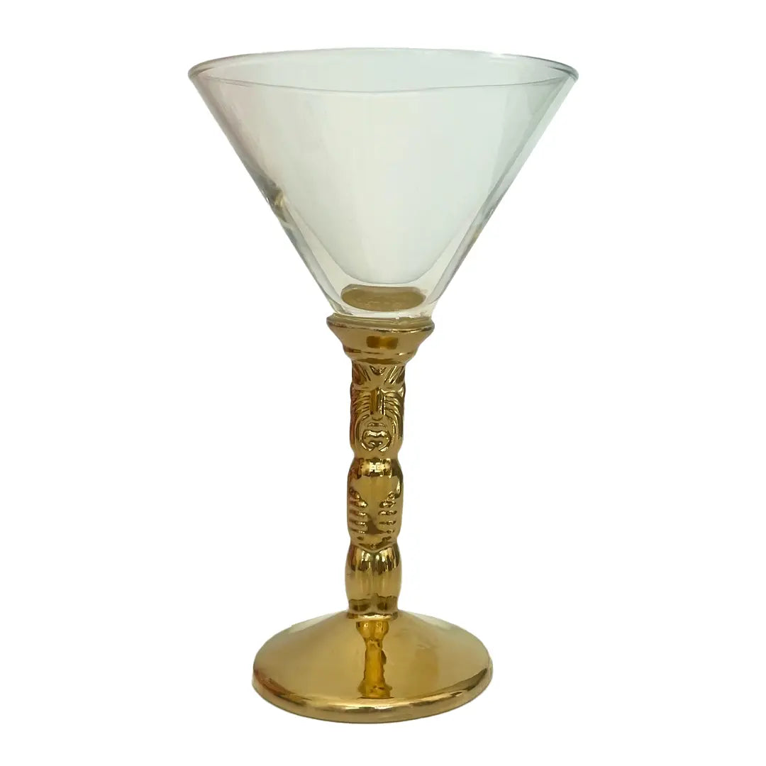 TIKI STEM COCKTAIL GLASS GOLD Trader Vic's