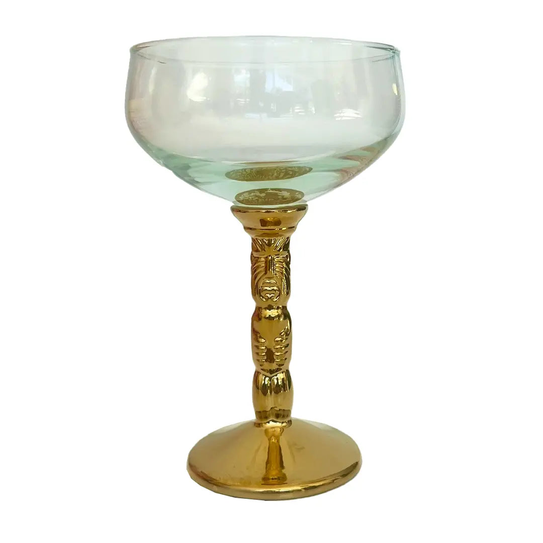 TIKI STEM COUPE GLASS GOLD Trader Vic's