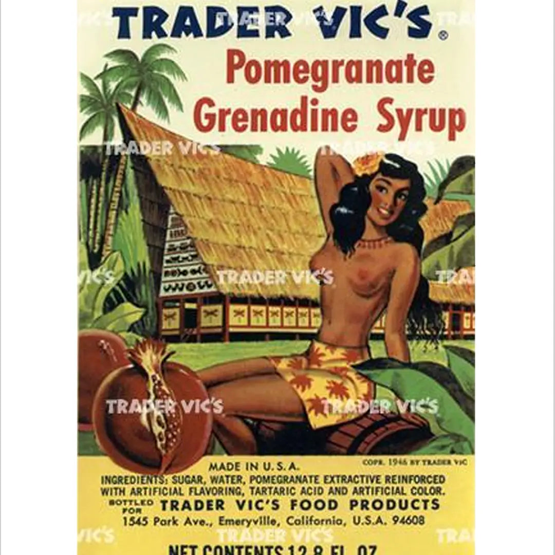 TRADER VIC'S GRENADINE LABEL POSTER - Trader Vic's