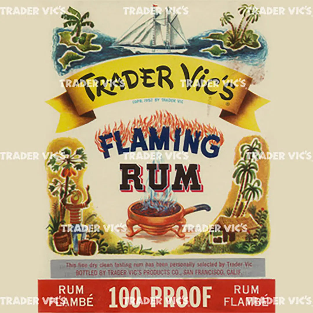 FLAMING RUM LABEL PRINT - Trader Vic's