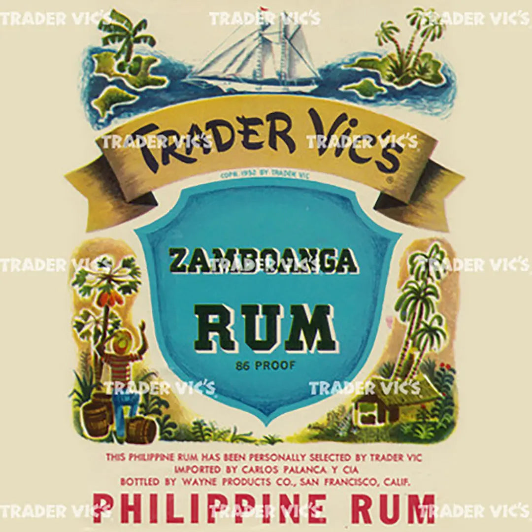 ZAMBOANGA RUM LABEL PRINT - Trader Vic's