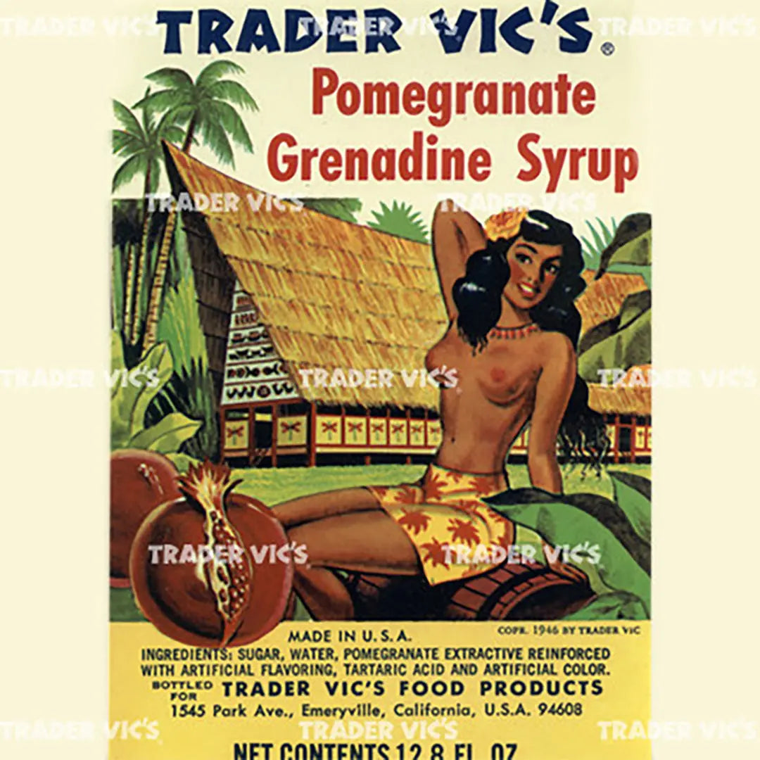 VINTAGE GRENADINE LABEL PRINT - Trader Vic's