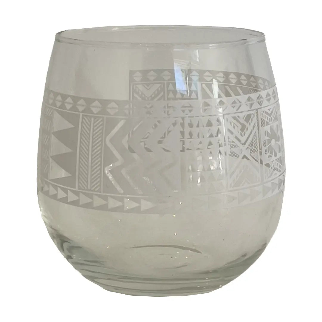 TAPA PATTERN WINE GLASSES 17 OZ. Trader Vic's