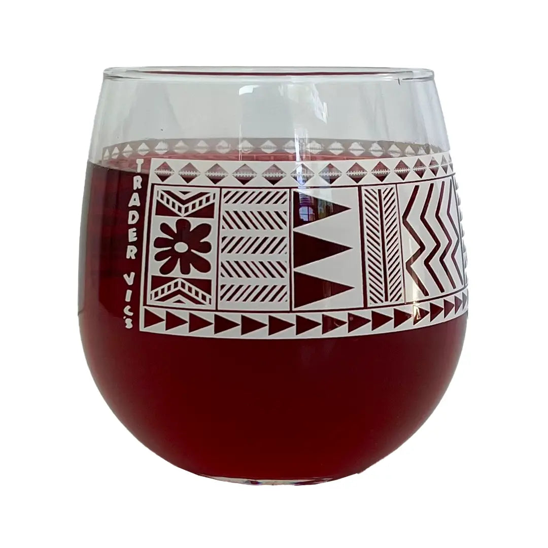 TAPA PATTERN WINE GLASSES 17 OZ. Trader Vic's