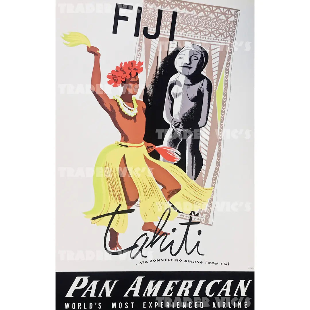 FIJI/TAHITI PAN AM POSTER - Trader Vic's