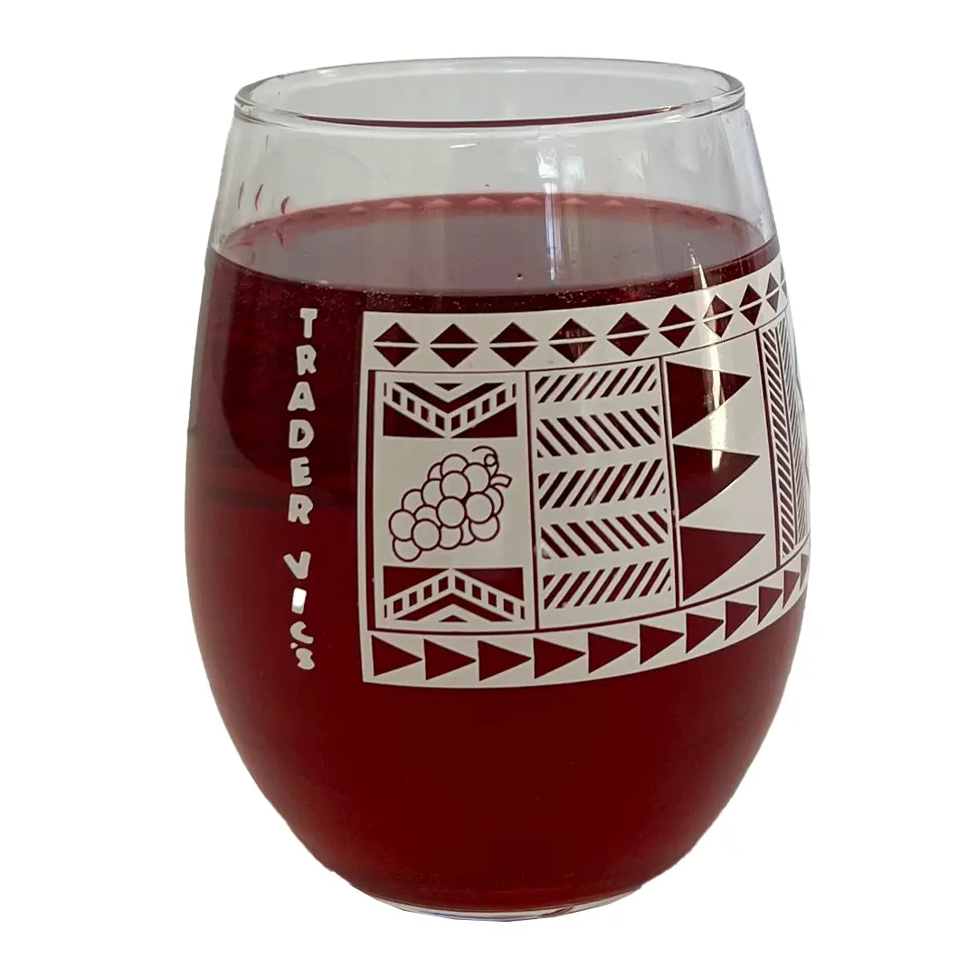 TAPA PATTERN WINE GLASSES 12 OZ. - Trader Vic's