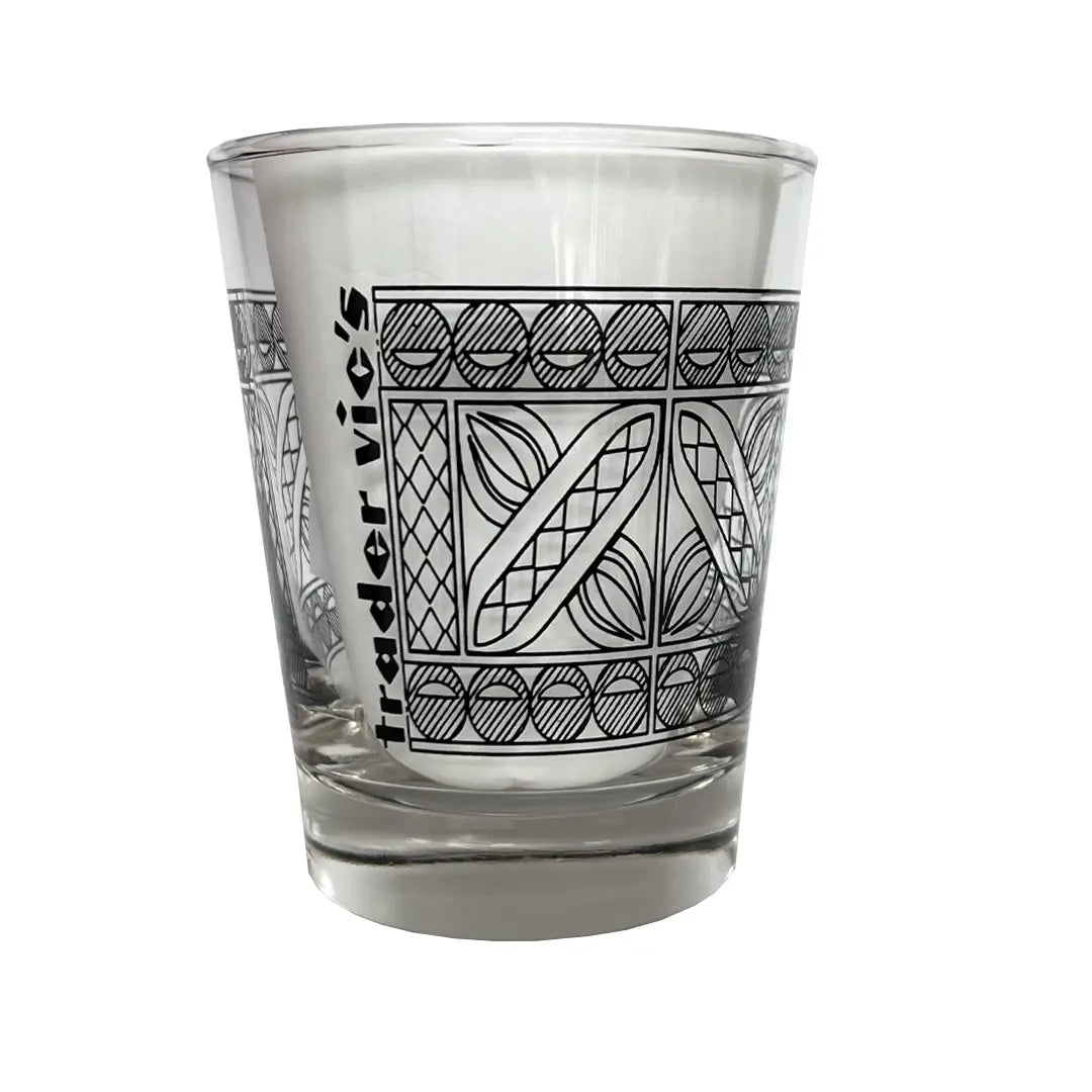 Mai tai glass with black pattern
