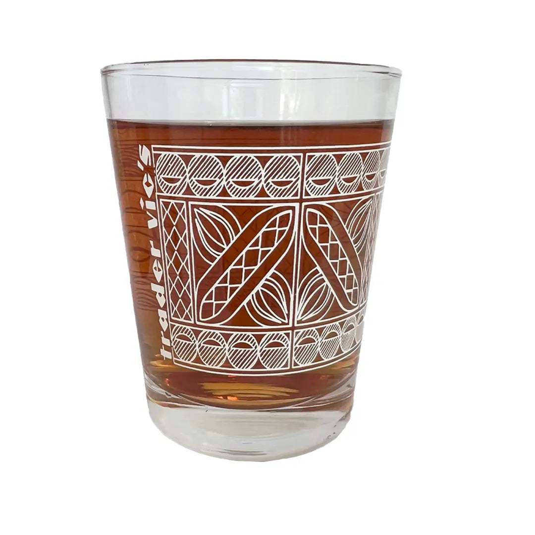 Mai tai glass with white pattern