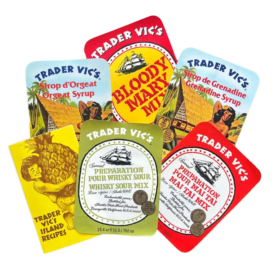 VINTAGE LABEL SET Trader Vic's
