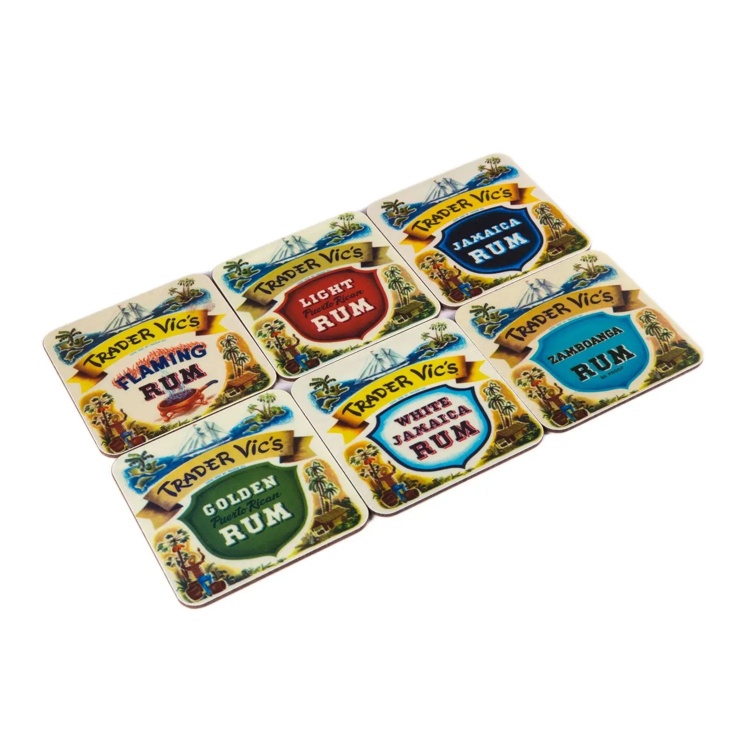 Vintage Rum Label Coasters (set of 6) - Trader Vic's