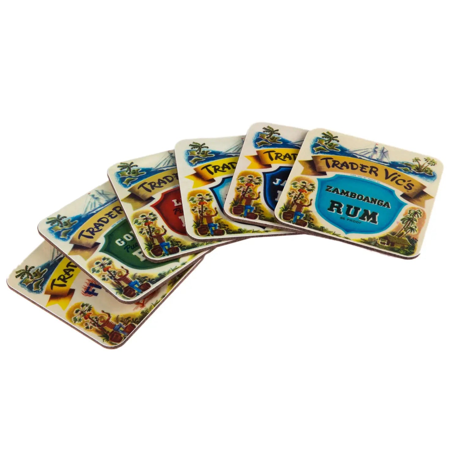 Vintage Rum Label Coasters (set of 6) - Trader Vic's