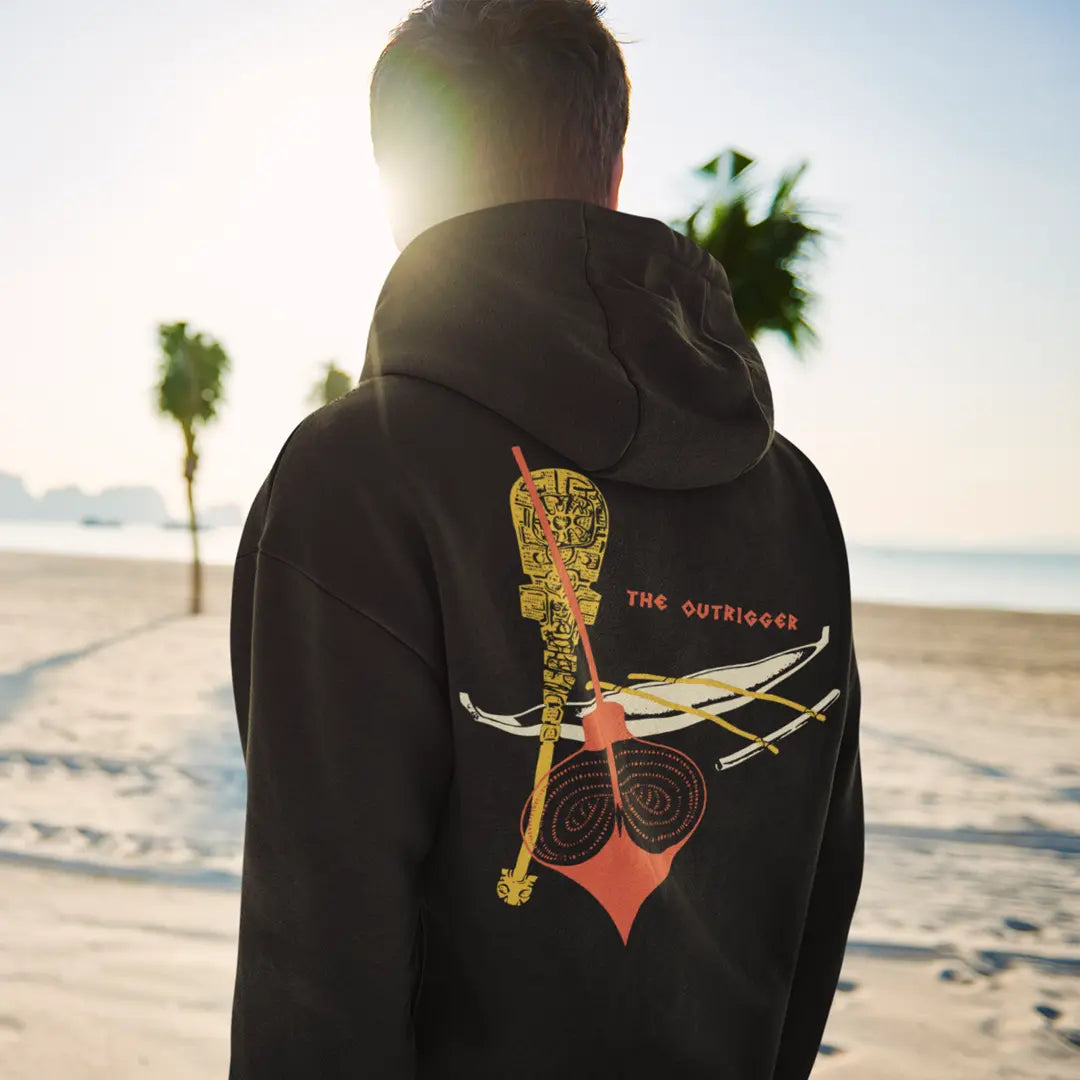 camper trader Shield and Oars Black Zip-up Hoodie medium