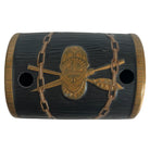 Top of treasure chest with shield and oars logo.