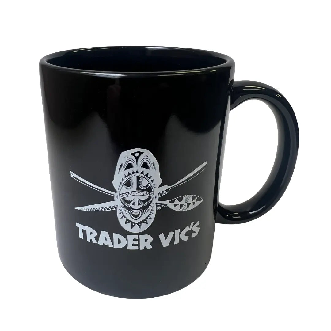 Black Coffee mug with shield and oars design