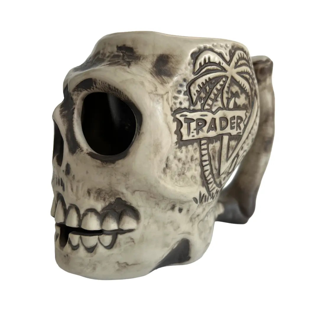 Side view of skull mug