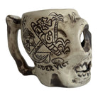 Side view of skull mug