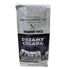 Coffee bag from Dreamy Coffee Co. featuring Trader Vic's branding on a white background