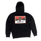 BLACK HOODIE WITH TRADER VIC'S DESIGN