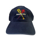 Navy blue cap with embroidered logo and 'Trader Vic's' text on a white background