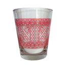 Mai tai glass with red pattern